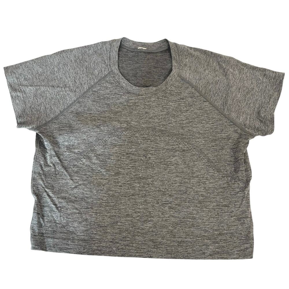 Lululemon Swiftly Tech Cropped Short Sleeve Tee Heathered Gray Size 10